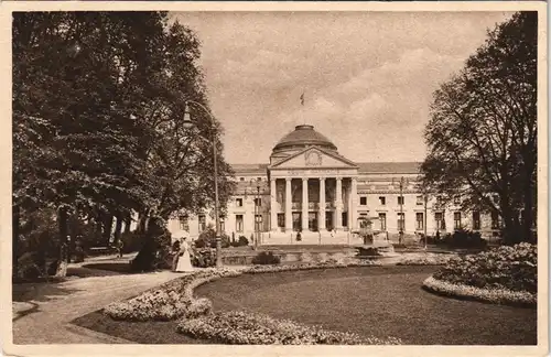 Ansichtskarte Wiesbaden Kurhaus Ansicht vom Park aus 1910