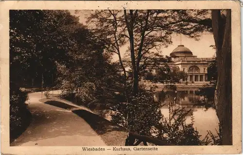Ansichtskarte Wiesbaden Kurhaus, Gartenseite 1925