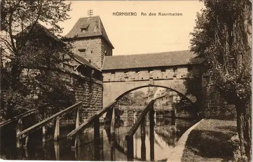 Ansichtskarte Nürnberg Stadtteilansicht Partie An den Kasematten 1910