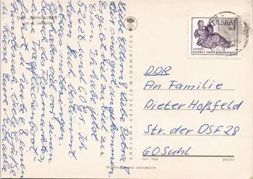 Postcard Swinemünde Świnoujście Schiffe/Schifffahrt Fähre 1980