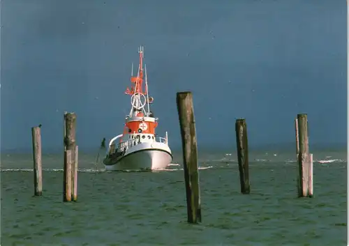 Ansichtskarte  Seenotkreuzer mit Tochterboot (Spenden-Postkarte) 1980
