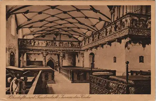 Ansichtskarte Freudenstadt Kirchen Innenansicht Inneres der Kirche 1920