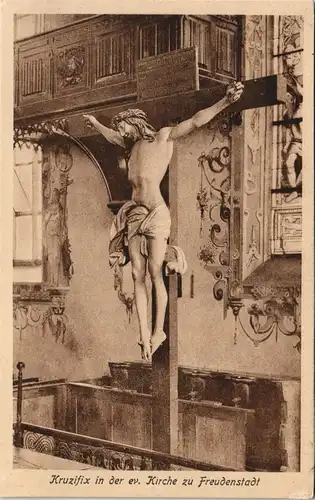 Ansichtskarte Freudenstadt Kruzifix in der ev. Kirche 1920