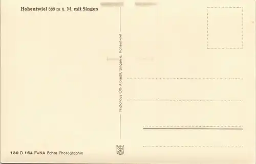 Ansichtskarte Singen (Hohentwiel) Panorama-Ansicht Stadt und Bergansicht 1940