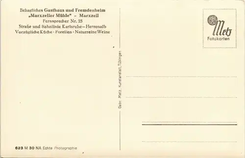 Marxzell Panorama-Ansicht Blick zur Kirche aus d. Vogelschau 1930