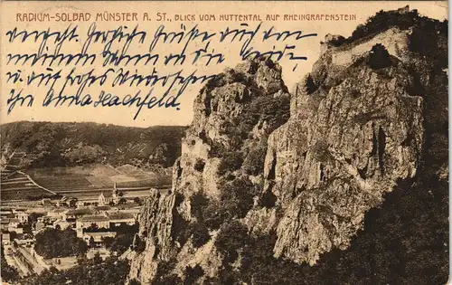 Bad Münster am Stein-Ebernburg Huttental Rheingrafenstein   Ortsblick 1910