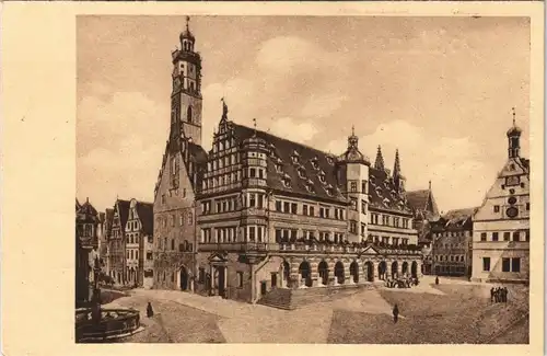 Ansichtskarte Rothenburg ob der Tauber Rathaus (Town Hall Court) 1920
