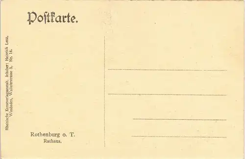Ansichtskarte Rothenburg ob der Tauber Rathaus (Town Hall Court) 1920