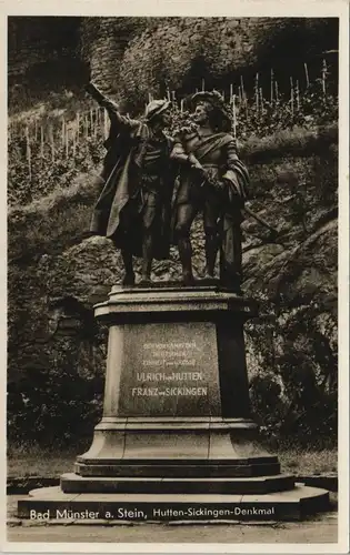 Ansichtskarte Bad Münster am Stein-Ebernburg Hutten-Sickingen-Denkmal 1930