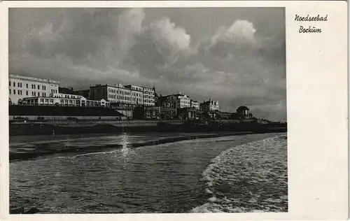 Ansichtskarte Borkum Strand Nordseebad mit Promenade 1950