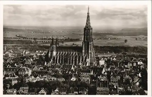 Ansichtskarte Ulm a. d. Donau Panorama Blick auf Münster 1960