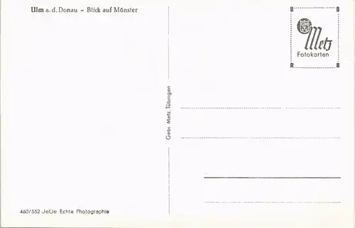 Ansichtskarte Ulm a. d. Donau Panorama Blick auf Münster 1960