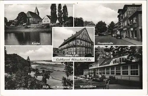 Hitzacker (Elbe) Mehrbild-AK mit Hauptstraße, Kirche, Waldfrieden 1955
