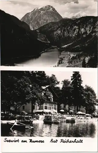 Bad Reichenhall 2-Bild-AK mit Panorama und Seewirt Lokalität 1960