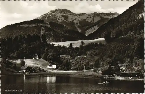 Ansichtskarte Unterwössen Berg Panorama am Wössener See 1968