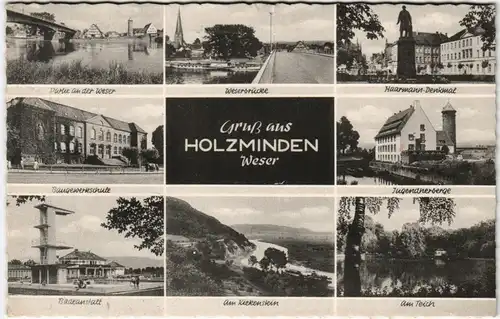 Bevern (LK Holzminden) MB ua. Weser, Badeanstalt, Jugendherberge uvm. 1960