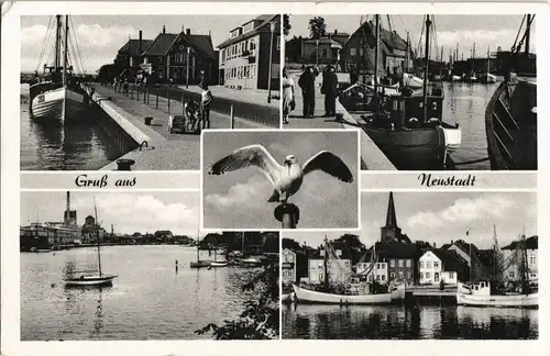 Neustadt (Holstein) Gruss-Aus-Mehrbildkarte mit Hafen Ansichten 1959