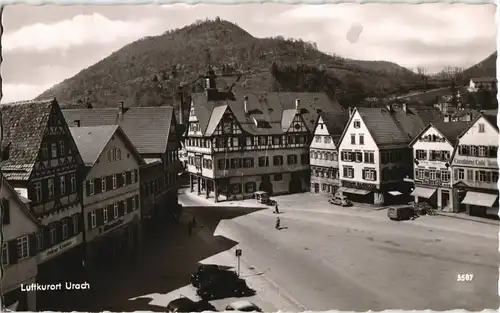 Ansichtskarte Bad Urach Marktplatz aus der Vogelschau 1962