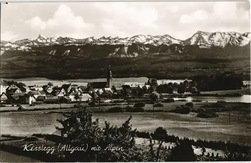 Kißlegg im Allgäu Panorama-Ansicht gegen Alpen Berge 1975/1960