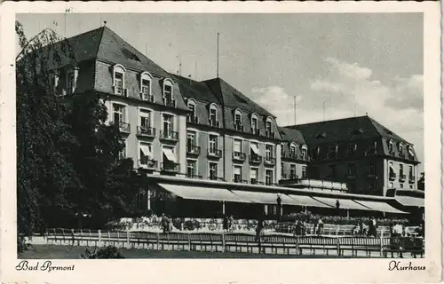 Ansichtskarte Bad Pyrmont Kuranlagen mit Kurhaus 1957