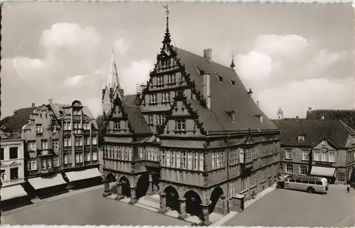 Ansichtskarte Paderborn Bus vor Rathaus 1960