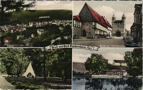 Bad Gandersheim Mehrbild-AK ua. Strasse a.d. Kirche, Brunnenhaus uvm. 1965