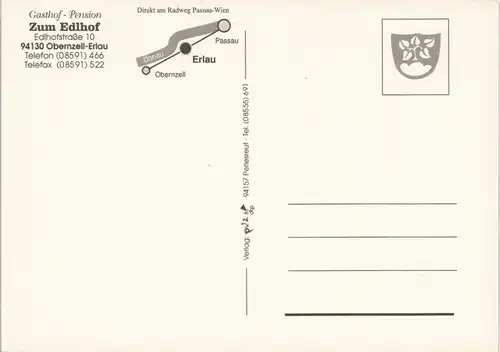 Ansichtskarte Obernzell Gasthof - Pension Zum Edlhof Edlhofstraße 1990
