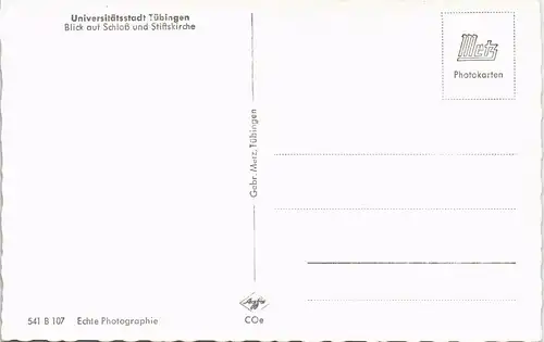 Tübingen Blick auf Schloß und Stiftskirche Panorama-Ansicht 1960
