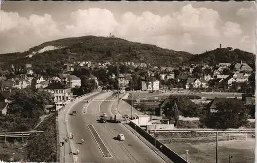 Ansichtskarte Weinheim (Bergstraße) Panorama-Ansicht mit Hauptstrasse 1959