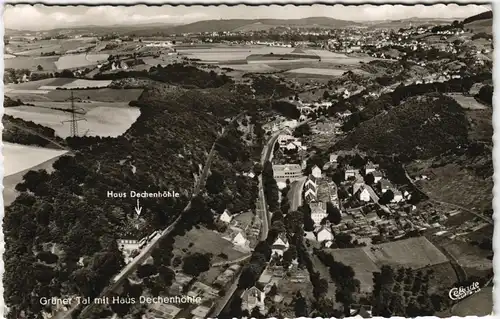 Ansichtskarte Grüne-Iserlohn Dechenhöhle, Lage aus dem Flugzeug raus 1961