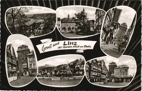 Ansichtskarte Linz am Rhein Mehrbild-AK mit Ortsansichten 1961