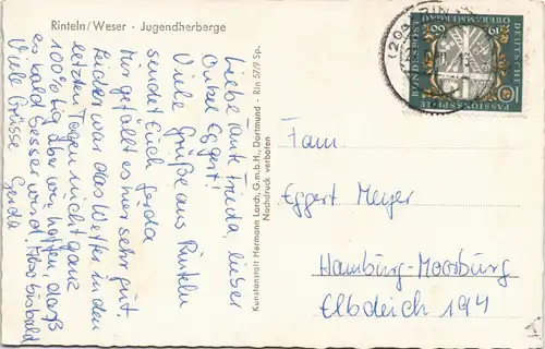 Ansichtskarte Rinteln Partie an der Jugendherberge 1960