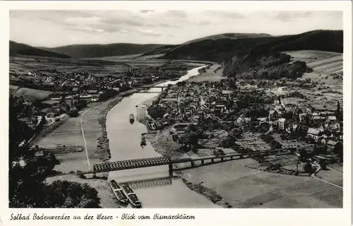 Ansichtskarte Bodenwerder Panorama Blick vom Bismarckturm 1950