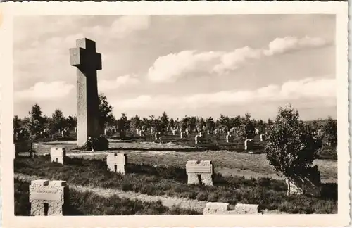 Ansichtskarte Hürtgen Ortsansicht mit Ehrenfriedhof Friedhof 1960