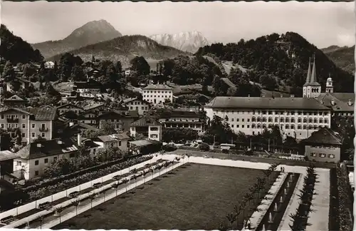 Ansichtskarte Berchtesgaden Kurgarten Kurpark Panorama Blick Berge 1960