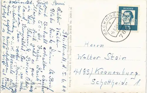 Ansichtskarte Strittmatt (Görwihl) Panorama Gesamtansicht 1964