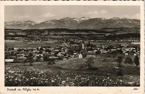 Ansichtskarte Durach Panorama-Ansicht des Dorfes im Allgäu 1957