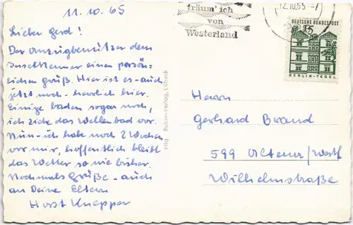 Ansichtskarte Westerland-Gemeinde Sylt Mehrbild-AK mit 4 Foto-Ansichten 1965