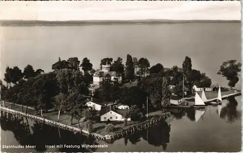 Ansichtskarte Wunstorf Luftbild Steinhuder Meer mit Festung Wilhelmstein 1964