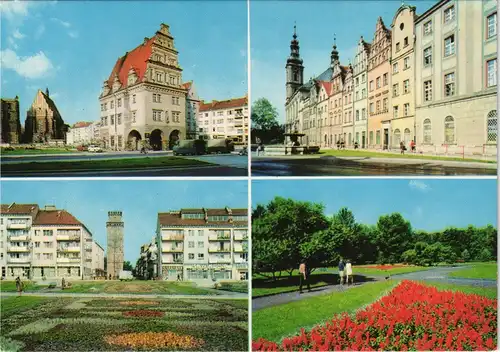 Postcard Neisse (Neiße) Nysa Mehrbildkarte 4 Ortsansichten 1972