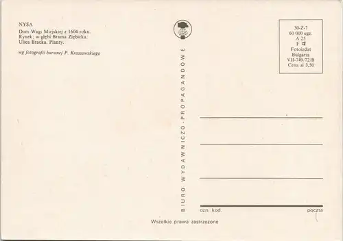Postcard Neisse (Neiße) Nysa Mehrbildkarte 4 Ortsansichten 1972