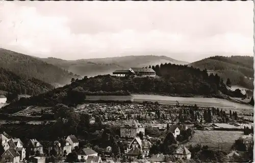 Ansichtskarte Plettenberg Ort Teilansicht mit Jugendherberge 1961