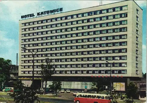 Postcard Kattowitz Katowice Hotel Katowice 1968