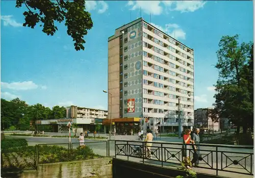 Glatz Kłodzko Ulica Daszyńskiego, Strassen Ansicht Hochhaus 1972