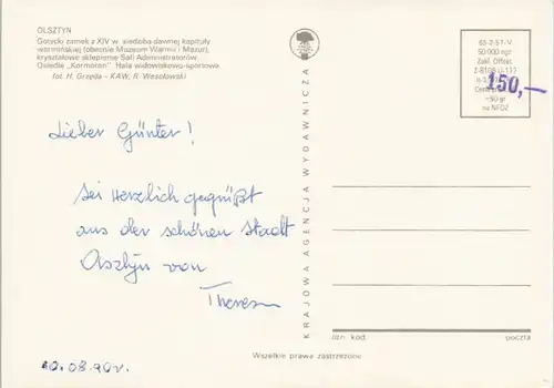 Postcard Allenstein Olsztyn MB: hist. Bauten, Hochhäuser 1979