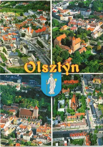 Postcard Allenstein Olsztyn Luftbilder 1997