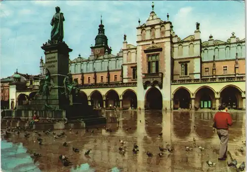Krakau Kraków Pomnik Adama Mickiewicza i fragment Sukiennie 1967