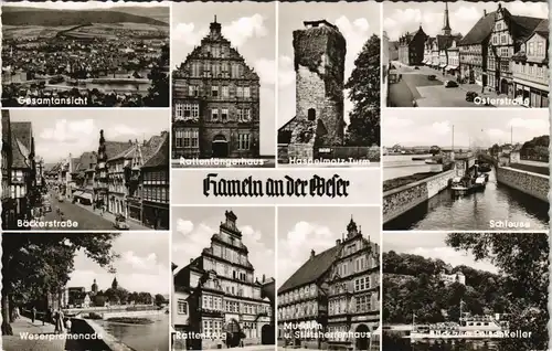 Ansichtskarte Hameln Mehrbild-AK mit Straßen, Häusern, Ortsmotiven 1970