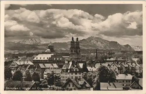Kempten (Allgäu) Panorama-Ansicht mit Gaishorn u. Grünten 1955