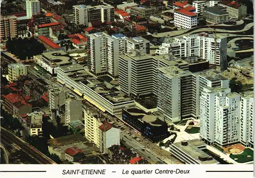 Saint-Étienne Vue aérienne du quartier Centre-Deux Luftbild 1990